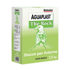 AGUAPLAST THE ROCK STUCCO IN POLVERE LISCIO BIANCO DA ESTERNI 1,5 KG